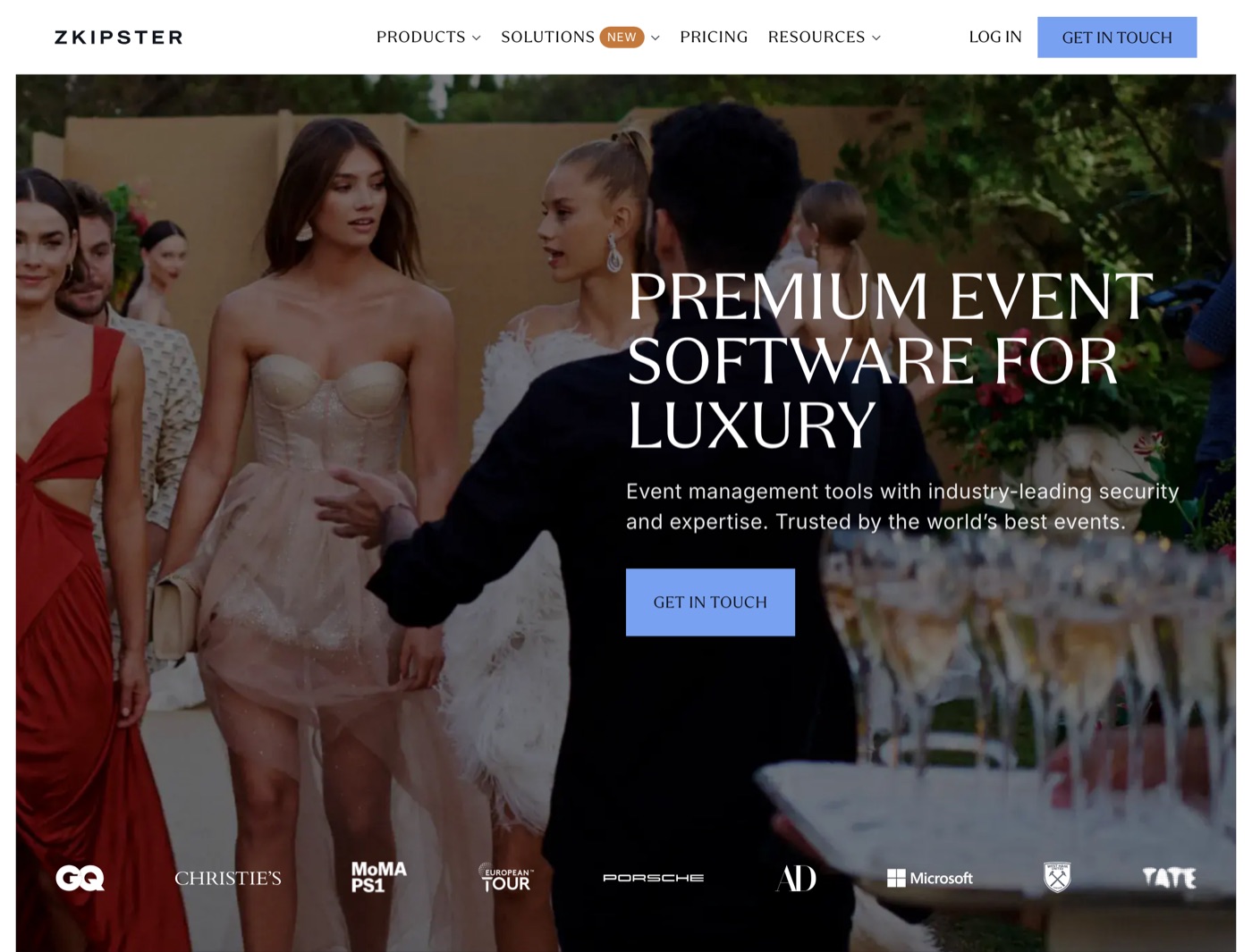 zkipster homepage: premium event software for luxury