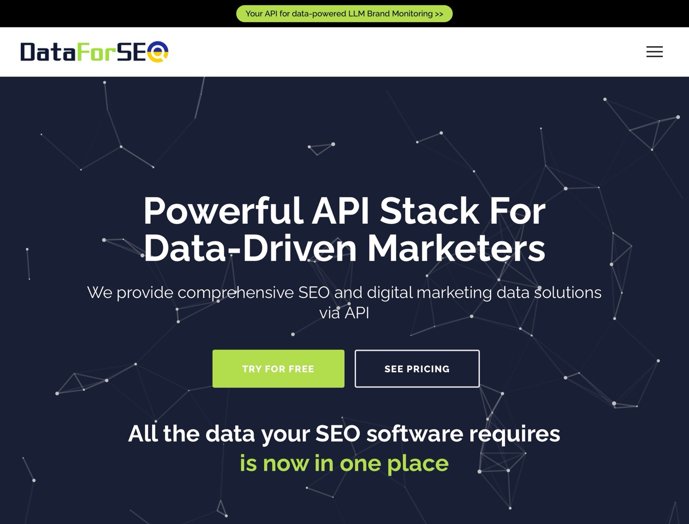 DataForSEO homepage: Powerful API stack for data-driven marketers